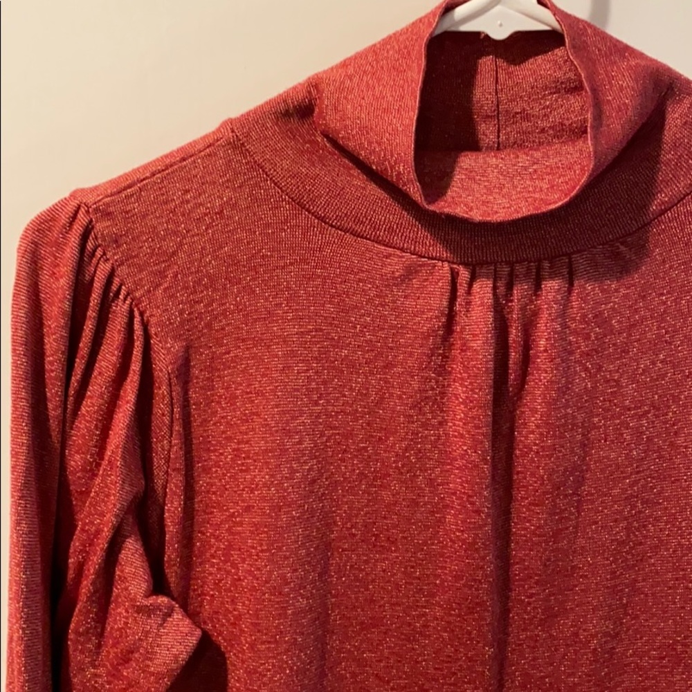 🍎 EUC Michael Stars reddish/orange mock turtleneck